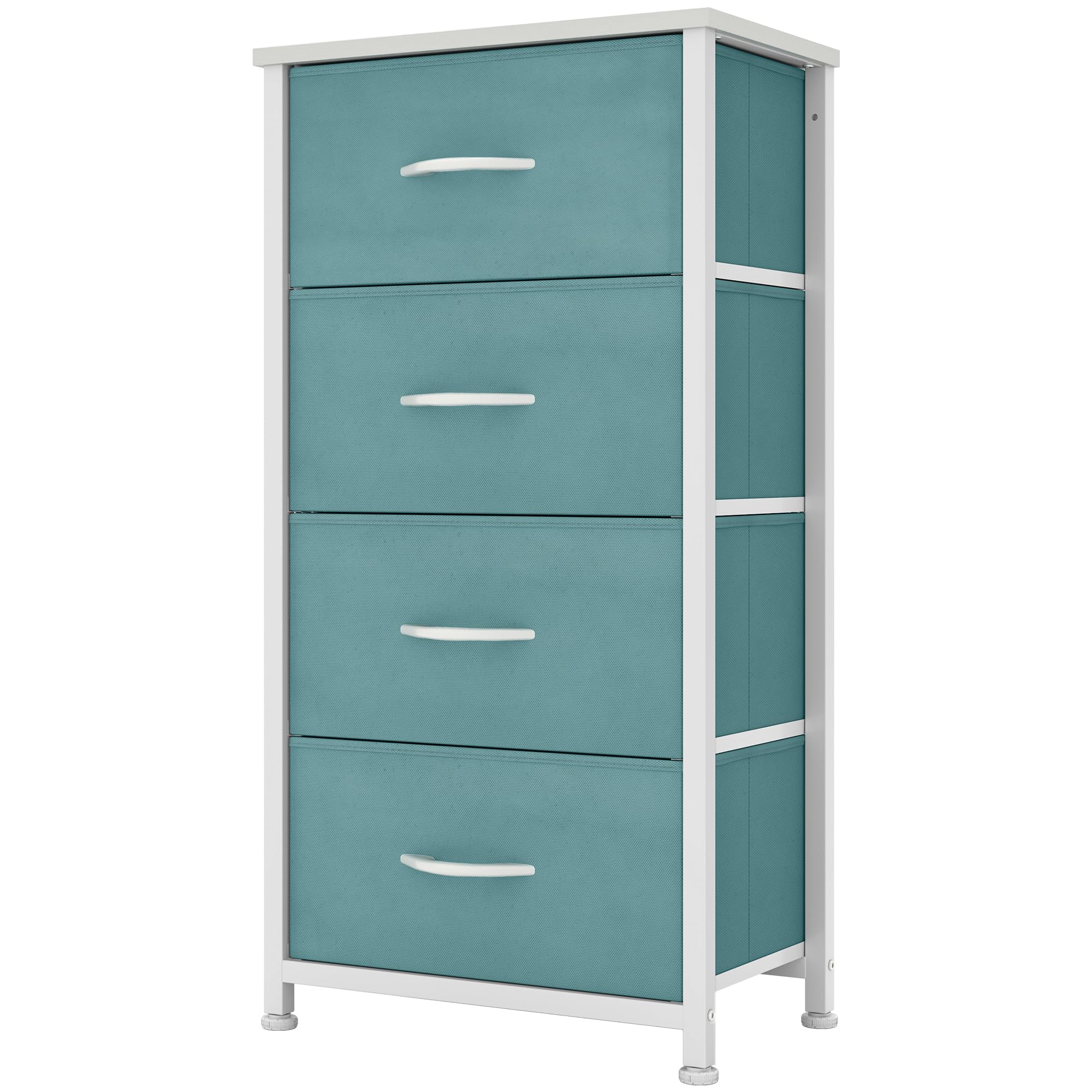 YITAHOME Small Chest of Drawers with 4 Drawers, Fabric Dressers with Easy Pull Handle,Sturdy Steel Frame,Storage Drawers for Bedroom,Green