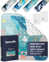 Homerella Shower Mat Skin-Sensitive 53 x 53 cm Includes Hanging Brackets Non Slip Shower Mats for Inside Shower BPA-Free Latex-Free Shower Mat Non