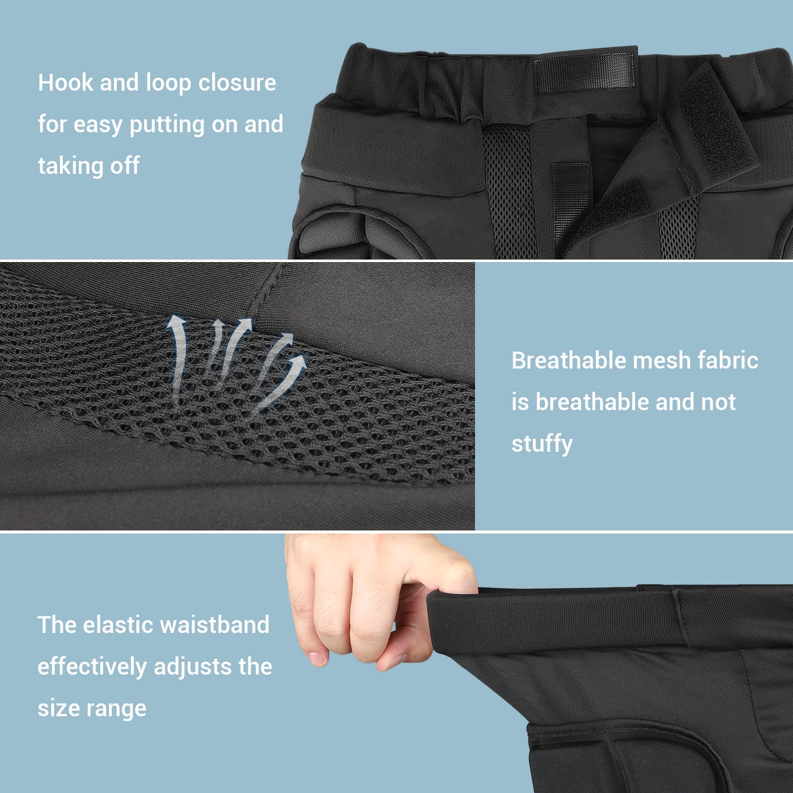 Cienfy 3D Hip Protection Eva Butt Pads Protective Padded Shorts Crash Pad Impact Gear for Skiing Skating Snowboarding Skateboarding (XXX-Large)