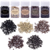 Duufin 2500 Pieces Hair Extensions Micro Links Rings Beads 5.0mm Silicone Lined Beads in 5 Colours for Women Men Hair Feather Extensions
