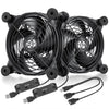 upHere 120mm Fan USB Powered Fans Quiet computer cooling 5v Fan with 3 Speed Control Compatible for PC/Xbox/Playstation/TV Box,etc.,U1204