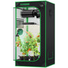 VIVOSUN S224 2x2 Grow Tent, 24"x24"x48" High Reflective Mylar with Observation Window and Floor Tray for Hydroponics Indoor Plant for VS1000