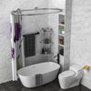 Sikaiqi Oval Shower Curtain Rod Hoop Square Shape Bathroom Rod for Clawfoot Tub Free Standing Tubs (Silver)
