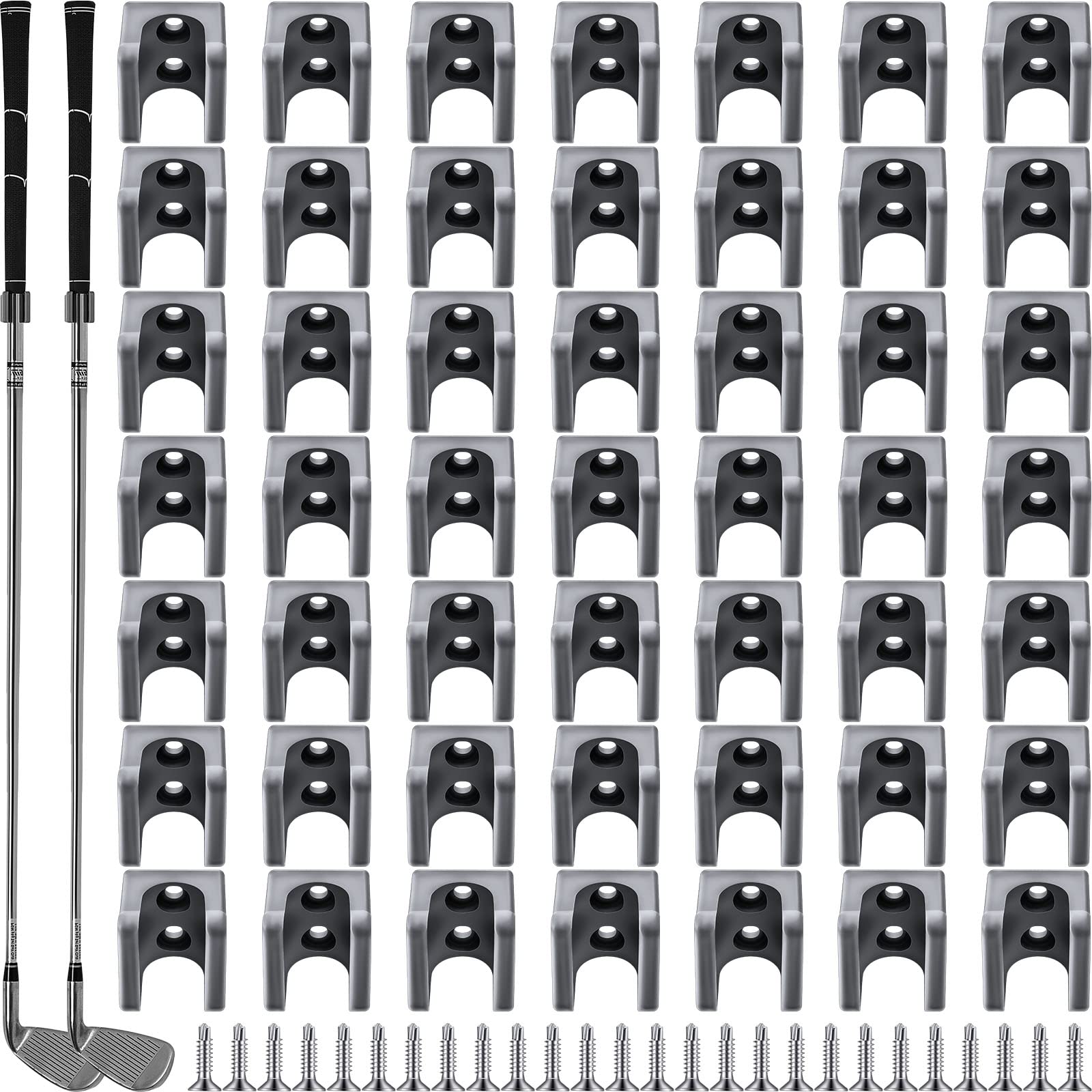 Deekin 30 Pcs Golf Club Holder Golf Club Rack Golf Storage Organizer for Garage Golf Club Hanger Golf Club Wall Mount with 60 Pcs Screws for Golf