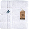 Hammam Linen White Bath Towels 4-Pack - 27x54 Soft and Absorbent, Premium Quality Perfect for Daily Use 100% Cotton Towel 600 GSM