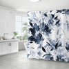 WELTRXE Shower Curtain Mould Proof Mildew Resistant, 183X183cm, Water Reisistant Polyester Fabric Shower Curtain with 12 Hooks, Weighted Hem, Navy