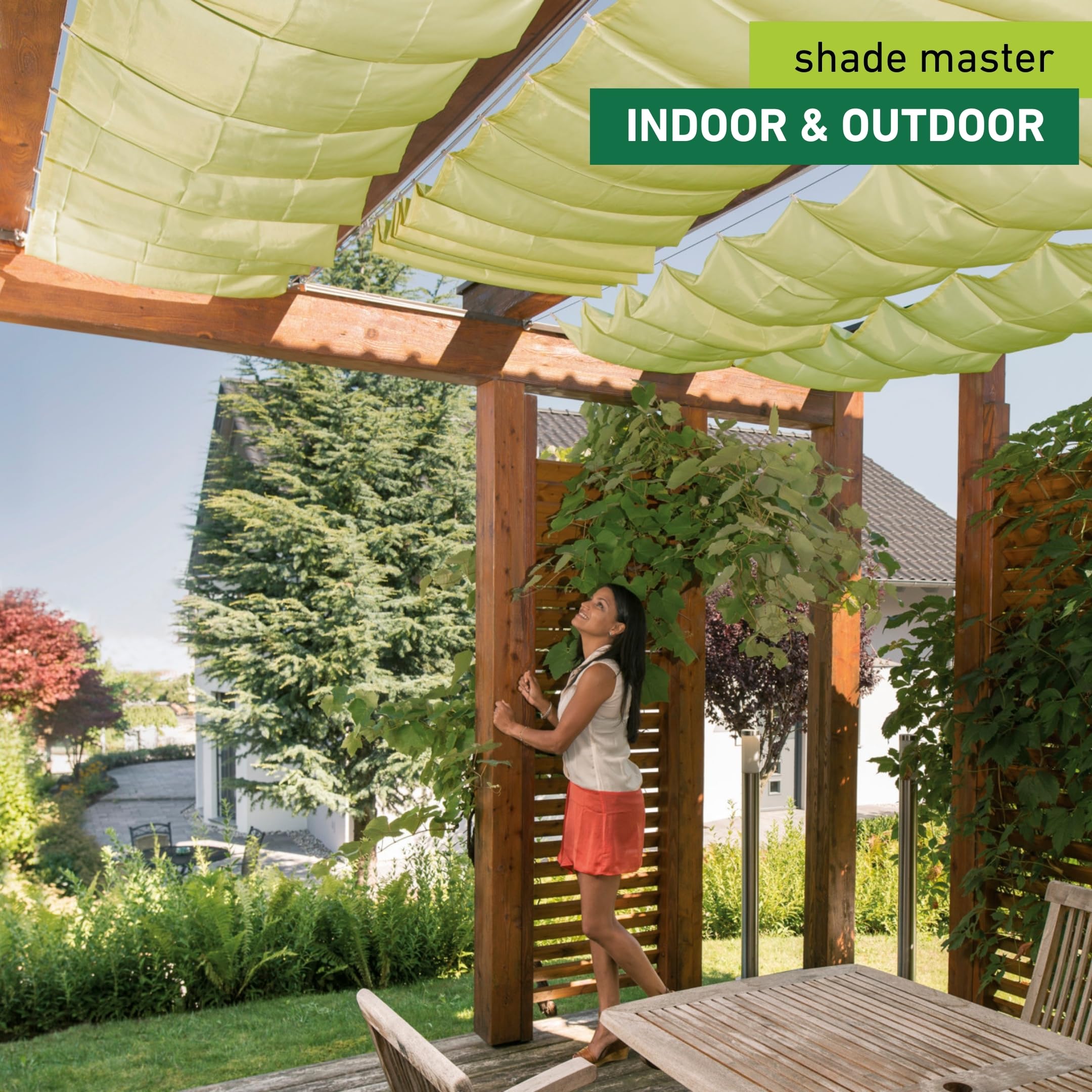 Windhager 10869 rope-pull sun sail set 270 x 140 cm, apple green