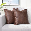 YAERTUN Set of 2 Faux Leather Decorative Throw Pillow Covers Modern Solid Outdoor Cushion Covers Cases Luxury Pillowcases for Couch Sofa Bed 24x24