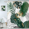 Boho Shower Curtain 180x200, Hnmdmyi Abstract Green Tropical Leaves Bathroom Curtains Mid Century Modern Geometric Minimalist Aesthetic Art Waterproof