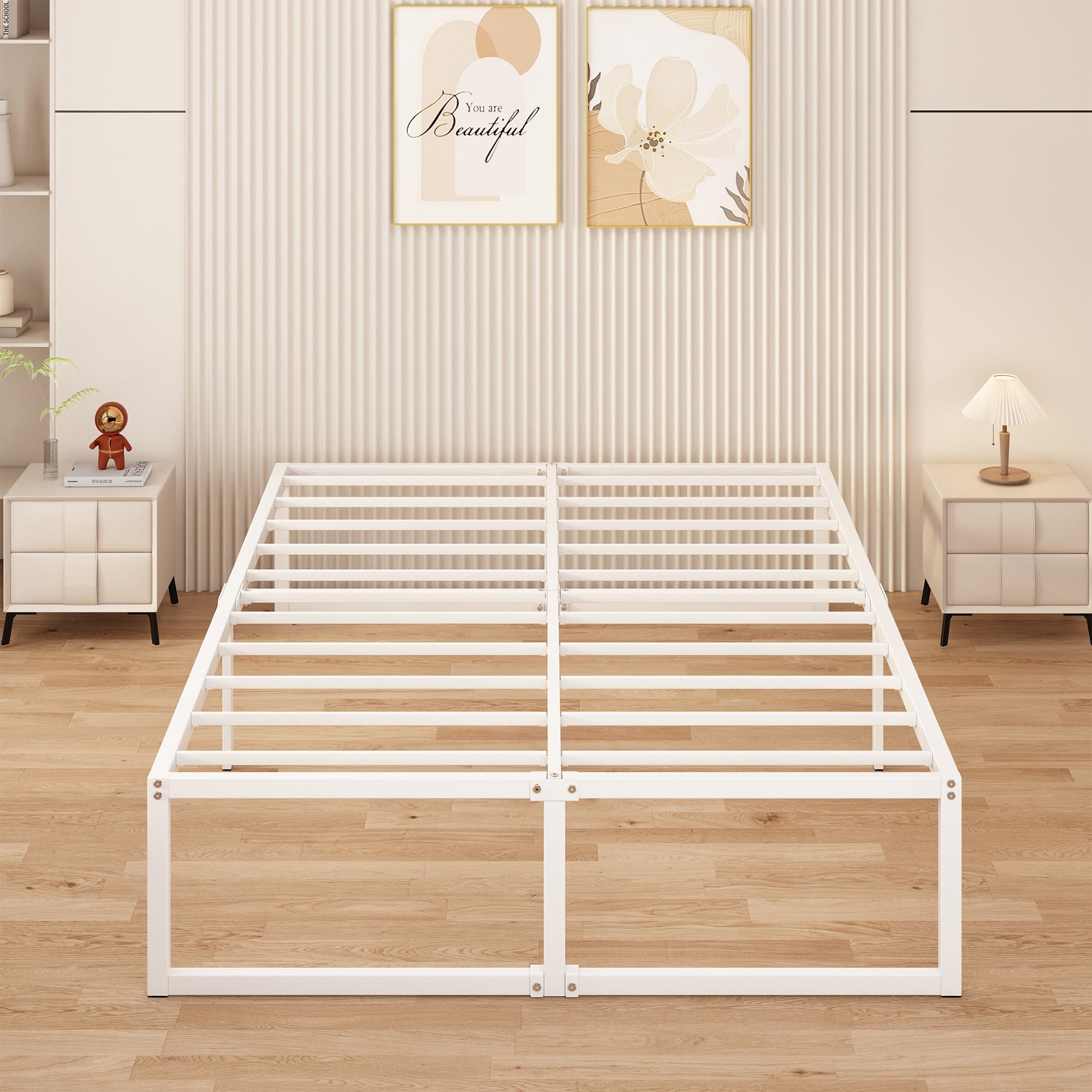 Yicensen Super King Bed Frame 180x200 cm Metal Platform Bed Super King with Steel Slat Support, Easy Assembly, Noise Free, No Box Spring Needed, 41cm
