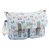 Lesser & Pavey Jennifer Rose Wipe Clean Laminated Canvas Blossom Floral Satchel Messenger Bag.