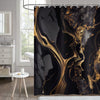 Hnmdmyi Marble Shower Curtain 180x180, Black and Gold Glitter Shower Curtains Abstract Crack Ink Texture Modern Luxury Art Bathroom Curtains