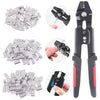 Glarks Up to 2.2mm Wire Rope Crimping Tool Wire Rope Swager Crimper Fishing Crimping Tool with 180Pcs 1.2/1.5/2mm Aluminum Double Barrel Ferrule