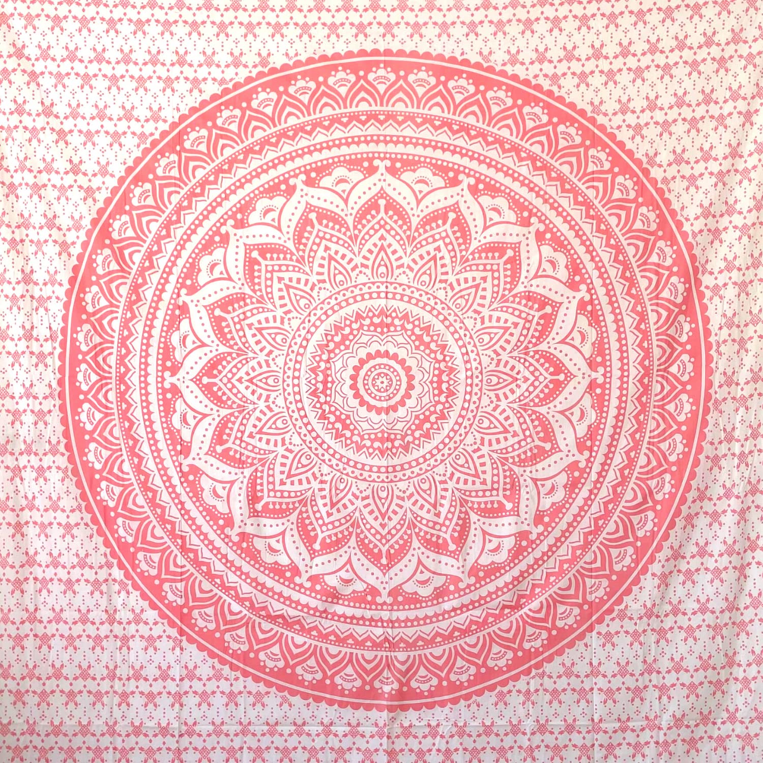MOMOMUS Large Anti-Sand Beach Towel - XXL Giant Pareo with Mandala Motif - As a Fine Picnic Blanket for the Beach or Light Sand-Free Rug - Pink, 210 x