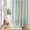 Ohocut Green Vertical Striped Shower Curtain, Cute Retro Vintage Stripe Bathroom Shower Curtain, Waterproof Polyester Fabric Modern Bath Curtain for