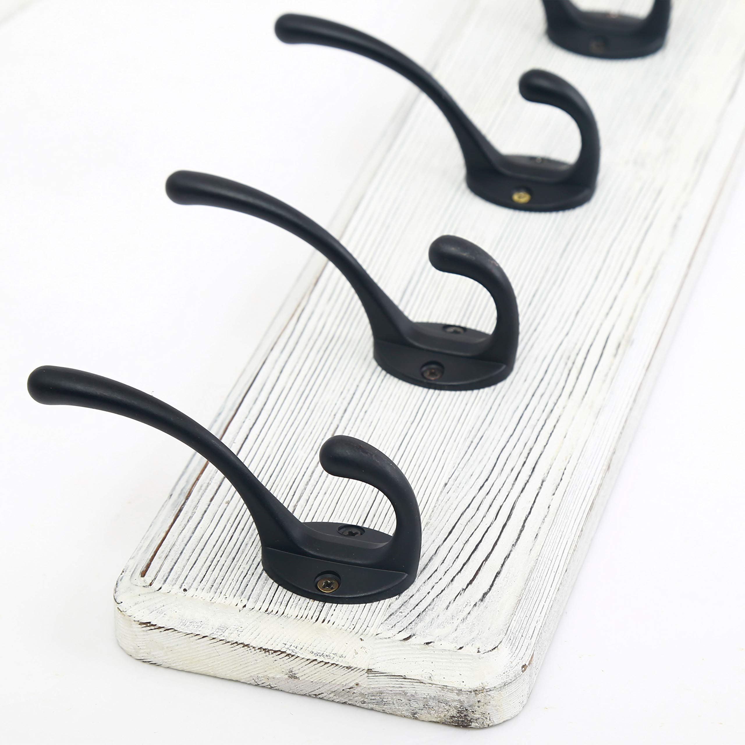WEBI Coat Rack Wall Mounted,Wood Coat Hooks Wall Mounted,16" Hole to Hole,Large Coat Hanger Wall Hook Rack,5 Hooks for Hanging