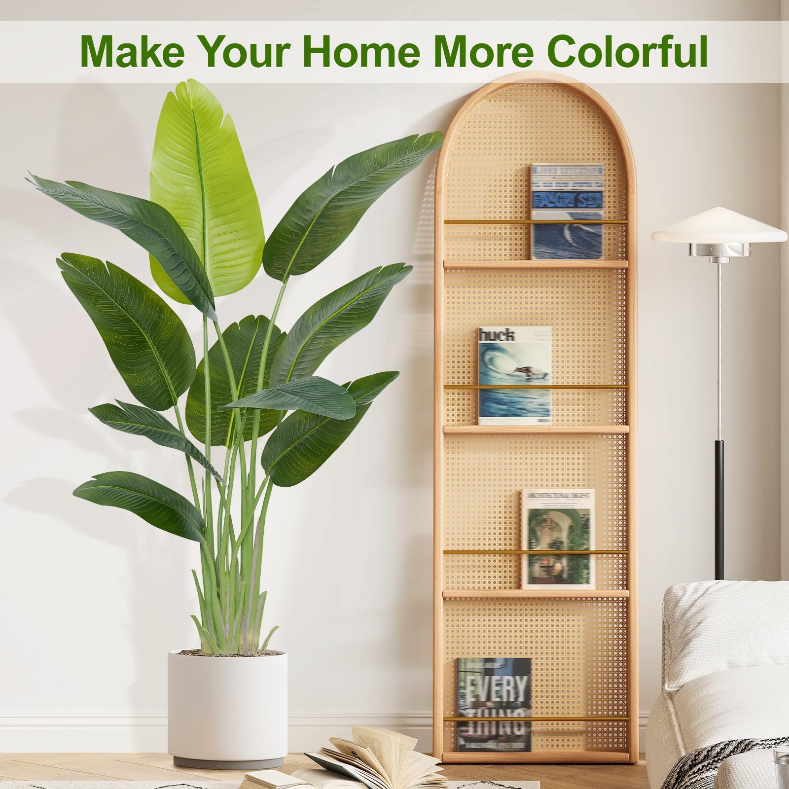 Keeplush Artificial Bird of Paradise Plant Outdoor 150CM Fake Tropical Banana Tree with 10 Leaves-Perfect Faux Plants for Indoor, Floor Plant in Pot