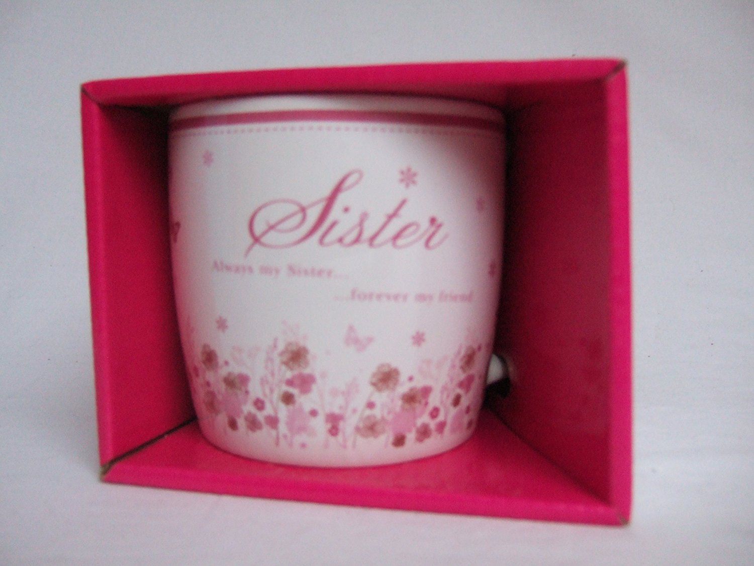 "Sister" Pink Floral Sentimental Mug With Presentation Box
