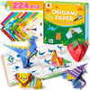 Mocoosy 224 Sheets Origami Kit for Kids 6-12, 72 Patterns Double-Sided Origami Paper with Video & Origami Book, DIY Art and Craft Kits for Kids,