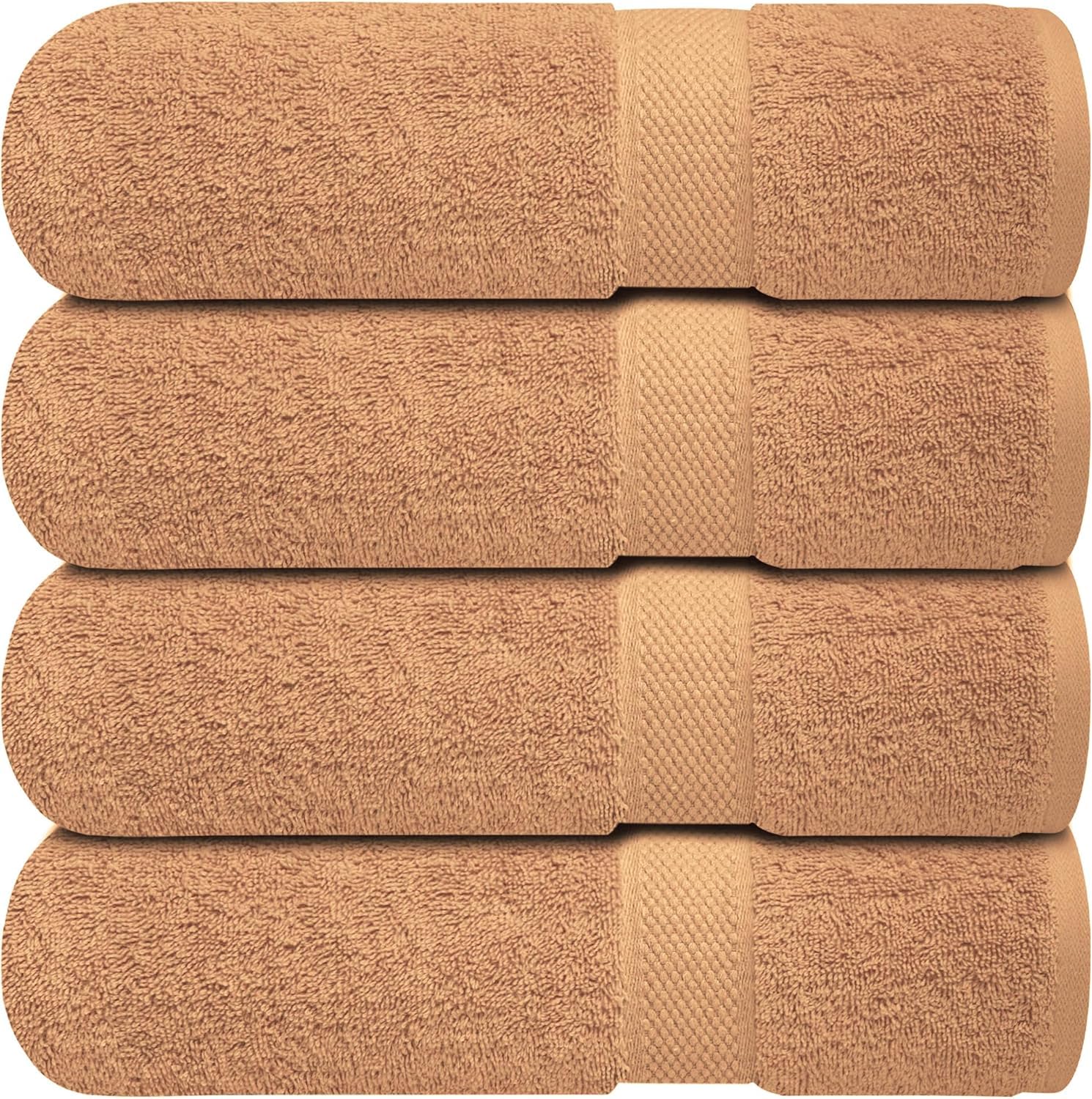 Infinitee Xclusives Bath Towels Set of 4 (70x140 cm) - 100% Cotton, Super Absorbent, Quick-Dry Towels for Bathroom, Spa, Gym & Hotel |Cosmic Sand|