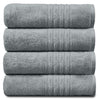 GC GAVENO CAVAILIA 4 PK Extra Large Bath Sheet, Water Absorbent Cotton Towels, 450 GSM Quick Dry Towels Set, Silver/Grey