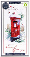 Tom Smith - Luxury Slim Postbox - Christmas Cards Multipack, Stunning Postbox Scene