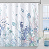 Bonhause Nautical Coastal Shower Curtain Coral Seahorse Beach Ocean Blue Bathroom Curtain 180 x 180 cm Waterproof Mildew & Mould Resistant Polyester