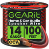 GearIT Speaker Wire Audio Cable CCA 2x2.5mm? (30.48 Meters - Black) Copper Clad Aluminum - Great for Hi-Fi Home Theater and Car Speakers - 14 Gauge