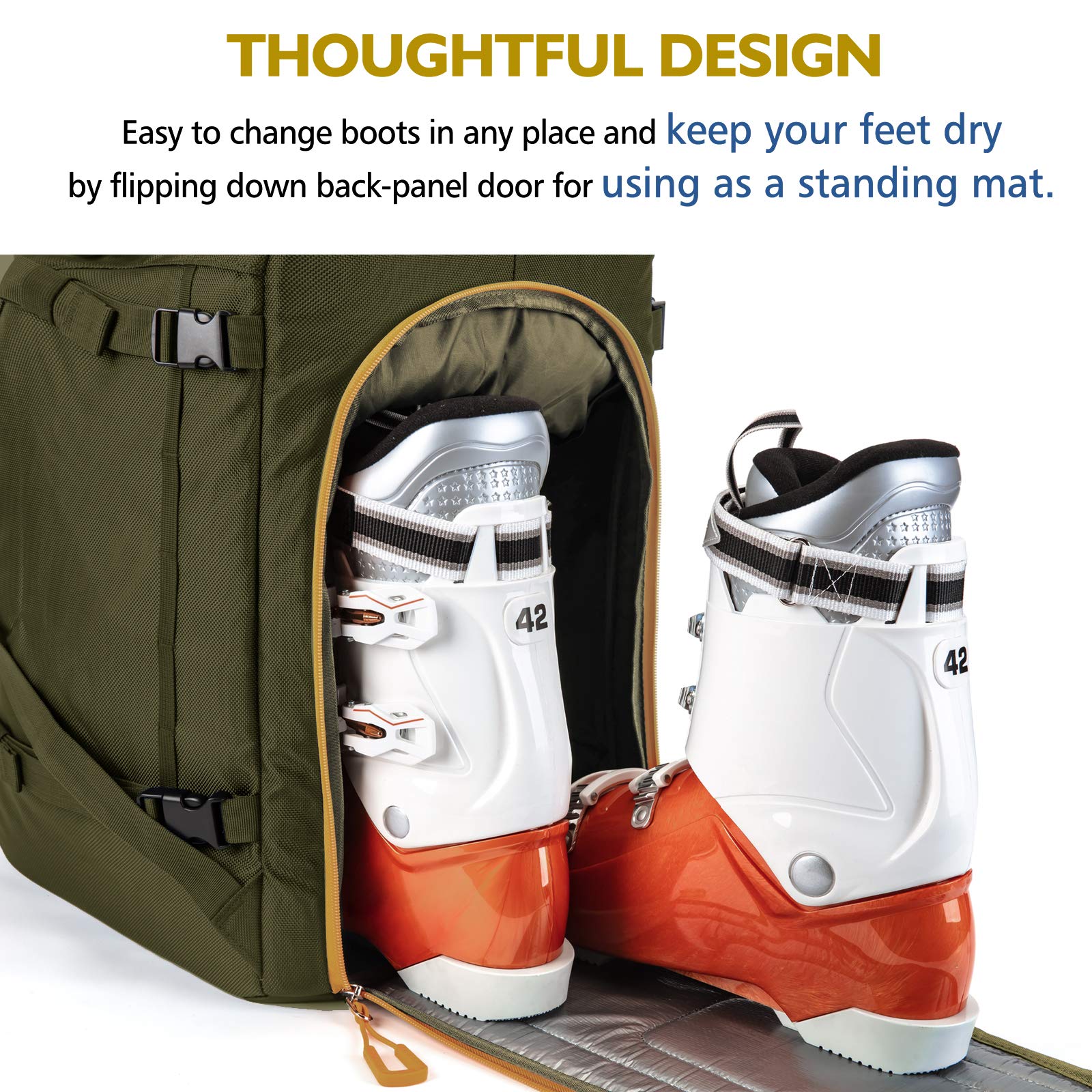 Unigear Ski Boot Backpack, Snowboard Shoes with Helmet Bag, Winter Sports Skiing Skating Rucksack
