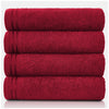 GC GAVENO CAVAILIA Large Towels Bath Sheet - Highly Absorbent Egyptian Cotton Towel Set - 4 Pack Extra Soft Large Bath Towel Red - Quick Dry Bath