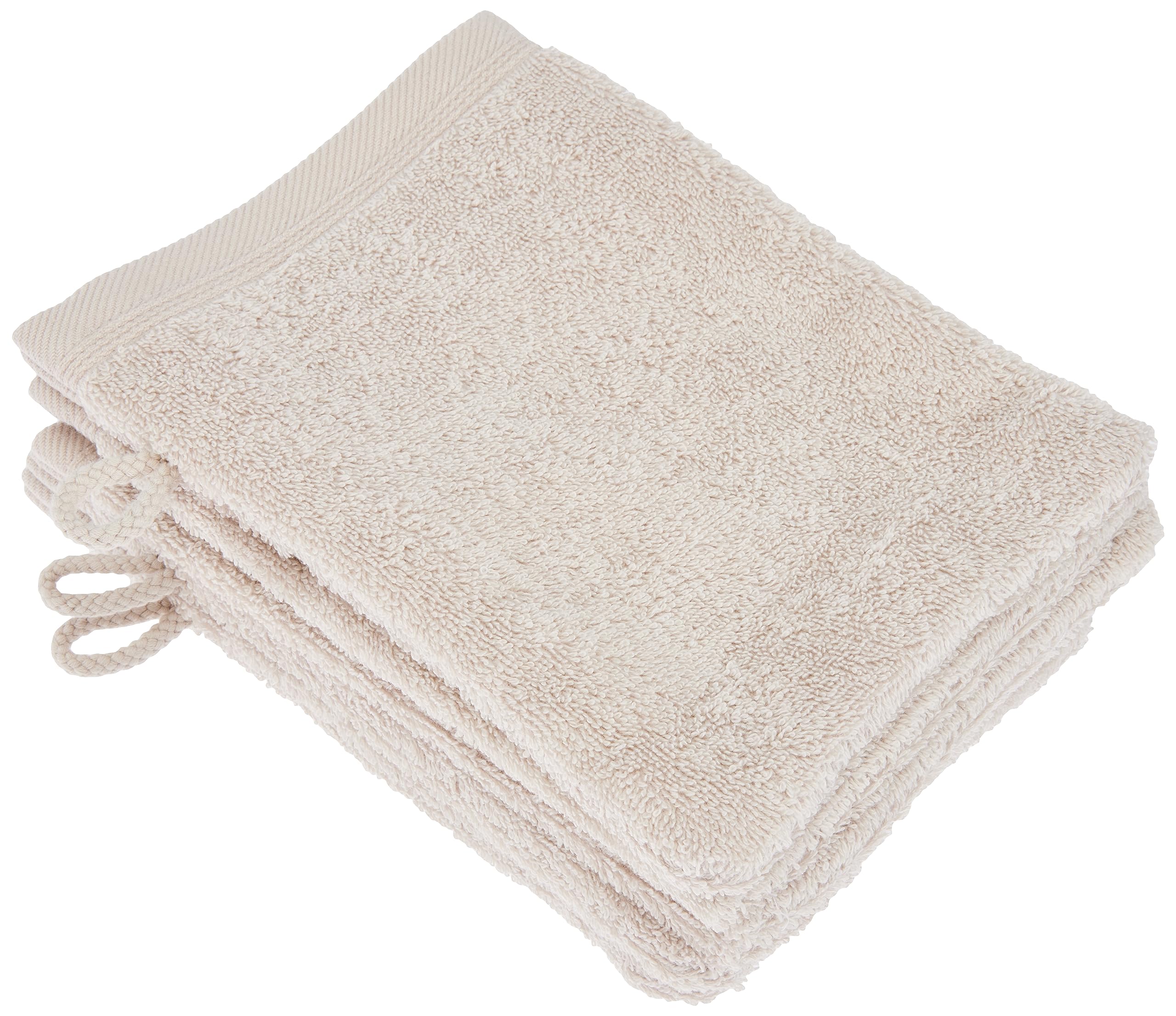 De Witte Lietaer Contessa Luxe Set of 6 Cotton Washcloths, Sand Beige 16 x 22 cm