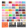 Peacecolor 60PCs Gel Nail Polish Set 55 Colors Gel Polish Kit with Glossy/Matte/Glitter 5Pcs Top Coat & Base Coat Soak Off U V Lamp Glitter Pink White