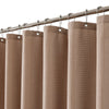 meioro Beige Shower Curtain, Mould Proof and Mildew Resistant Waffle Heavy Textured Fabric Shower Curtains with 12 Hooks, 180 x 180cm Luxury Weighted
