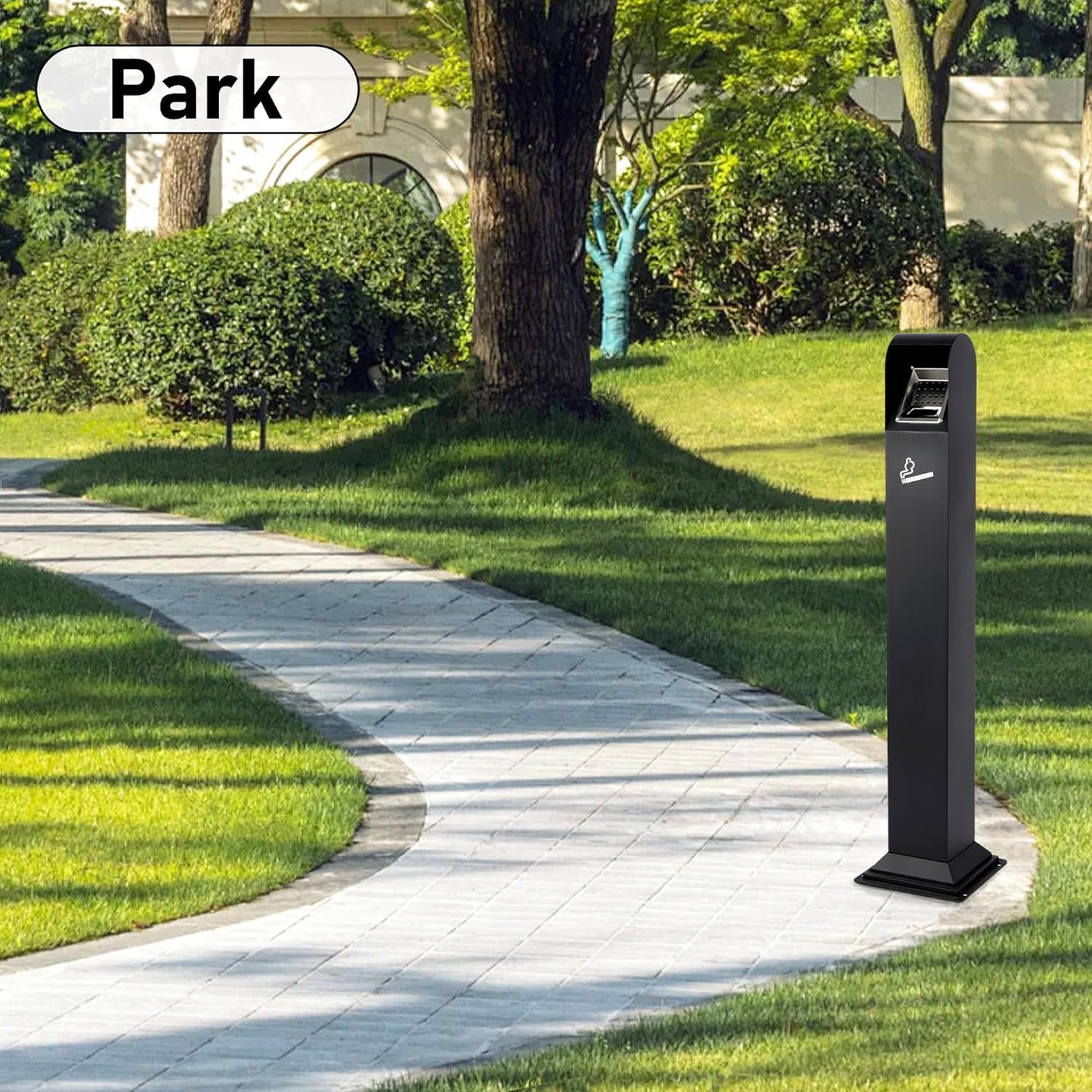 Nisorpa 1.2M Free Standing Stainless Steel Trash Bin w/Key, Indoor/Outdoor Use