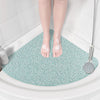 Corner Shower Mat Non Slip: Anti Mould Bath Mat - 60 x 60 cm Loofah Shower Mats for Inside Shower- Anti Slip Bath Mat for Inside Bath Green Quadrant
