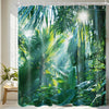 LB 59x71 inch Green Forest Shower Curtain Tropical Banana Leaves in Jungle Waterproof Anti-mold Polyester Fabric Bathroom Curtains with 10pcs Hooks