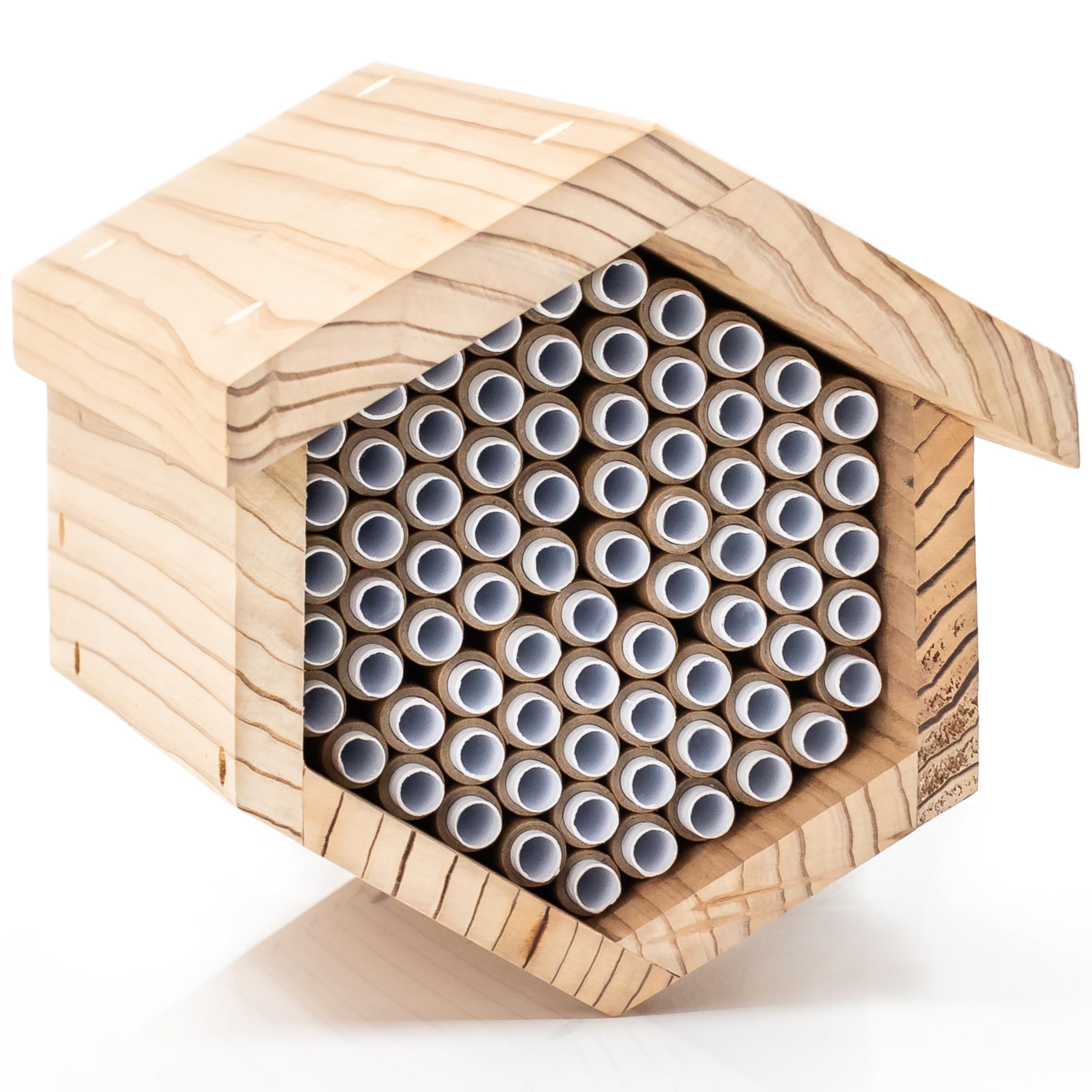 WHITEHORSE Premium Cedar Bee House - 15 cm Long Replaceable Tubes - Perfect for Mason Beekeeping - An Insect Hotel Built to Last - Support Bees While