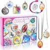 Glittery Garden Girls Jewelry Making Kit. Best Necklace Pendant & Bracelet Crafting Set with Glass Beads & Charms. Fashion Accessories, Arts Crafts