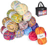ilauke Knitting Yarn 12 Balls,Multicoloured Acrylic Yarn, Knitting and Crochet Yarn 50-gram Ball Soft and Warm, for Crochet, Weaving, DIY Craft