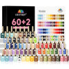 EBANKU 60 Colors 15 ML Gel Nail Polish Set, Same Color Same Bottle with 2PCS Base Gel and Glossy Top Coat, Fast Drying Long Lasting Nail Polish for