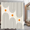 Lerores Shower Curtain 200 x 200 cm Geometric Curve, Weighted Hem, Anti-Mould Textile, Water-Repellent, Washable Polyester Fabric Bath Curtains for