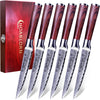 ChefHoablorn Steak Knife Set, No Sharpening Required Dinner Knife, Steak Knives Set of 6 Serrated Steak Knife with Home Chef Gift Box