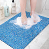 Lurowo Loofah Shower Mat, Non Slip Bath Mats with Drain for inside Shower, Soft Comfort Massage PVC Bath Rugs Quick Drying for Bathroom (Blue, 60 *