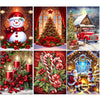 6 Pack Christmas Diamond Art Kits for Adults - Christmas 5D Diamond Painting, Gem Art for Adults, Gem Painting Kits for Wall Home Decor Arts Craft