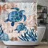 Lerores Shower Curtain, 180 x 200 cm, Sea Turtle, Weighted Hem, Anti-Mould, Water-Repellent, Washable Polyester Fabric Bath Curtains with Eyelets and