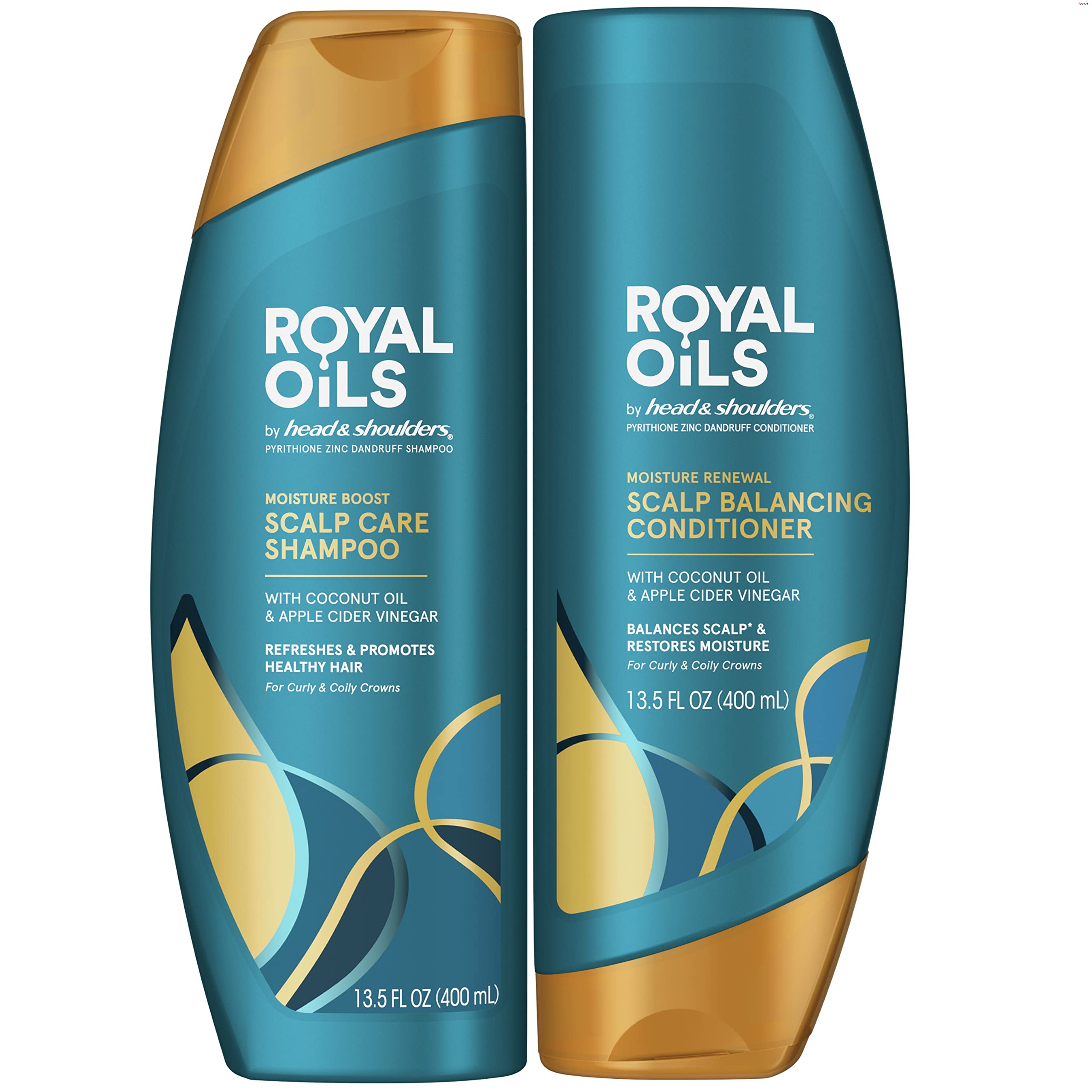 Head and Shoulders Shampoo and Conditioner, Moisture Renewal, Anti Dandruff Treatment and Scalp Care, Royal Oils Collection with Coconut Oil, 27 Oz