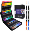 Artecho 72 Dual Tip Brush Pens with bag, Felt tip pens for adult colouring books, Colouring Pens for Adults, Calligraphy, Drawing, Sketching, Nylon