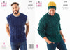 King Cole Men's Knitting Pattern, Double Knit Sweaters, Slipover and Hat (6190), 36” – 54” (91cm – 137cm)