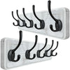 WEBI Coat Rack Wall Mounted,Wood Coat Hooks Wall Mounted,16" Hole to Hole,Large Coat Hanger Wall Hook Rack,5 Hooks for Hanging