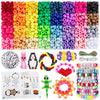 Zefy 32 Colors Pony Beads for Bracelets and Crafts, 2000+ Pcs Kandi Beads with 10 Kandi Cuff Designs and 6 Bead Pets Designs, Bracelet Making Kit with